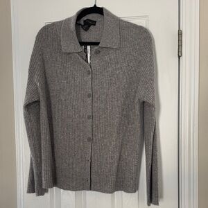 House of Harlow 1960 Cashmere Gray Ribbed Sweater